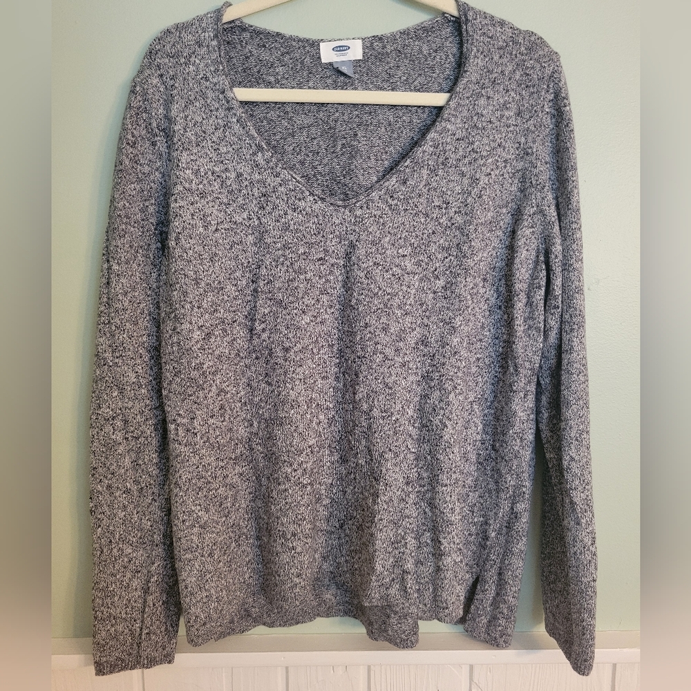 Gray V-Neck Women's Sweater
